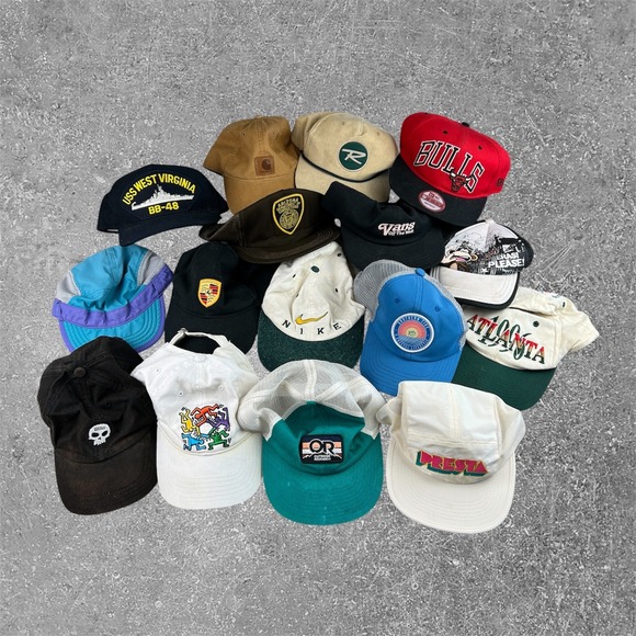Various Other - 16 pc Mixed Brand Hat Lot Men OS Multi Vintage Carhartt Nike Bulls Vans Bundle